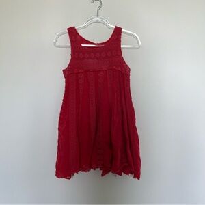 Free People One Red Babydoll embroidered Dress